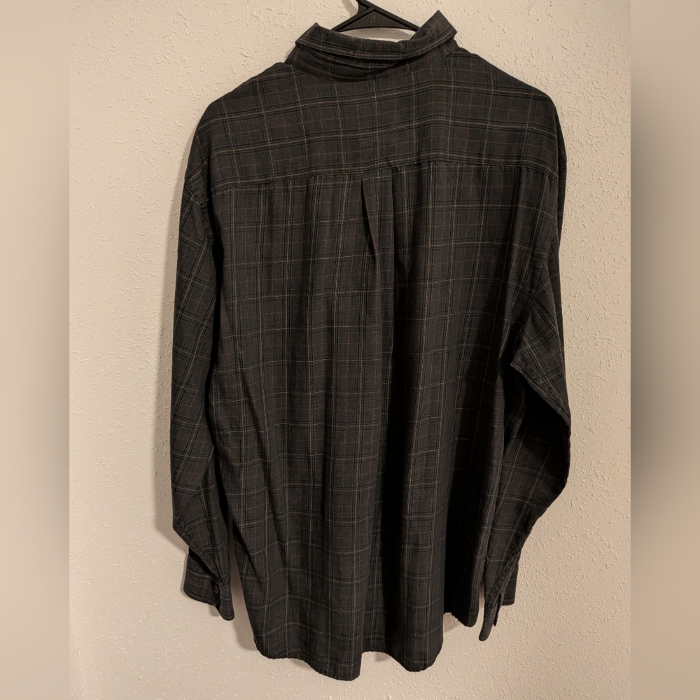 Arrow Men's Black Plaid Button-Down Shirt (L) - Picture 2 of 11